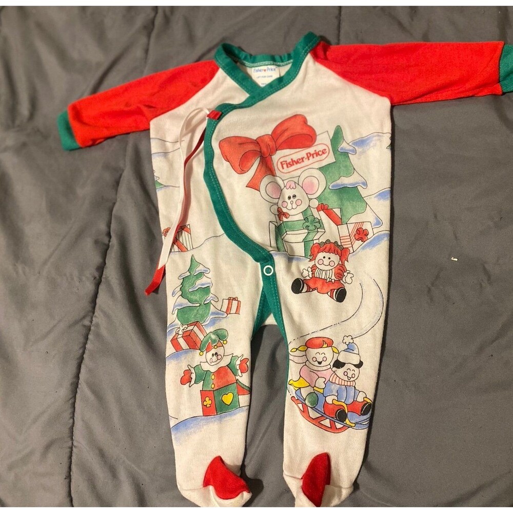 Vintage Fisher Price Infant Christmas Sleeper Size Small Up To 12 Pounds